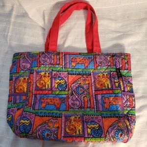 LAUREL BURCH rainbow cat tote bag